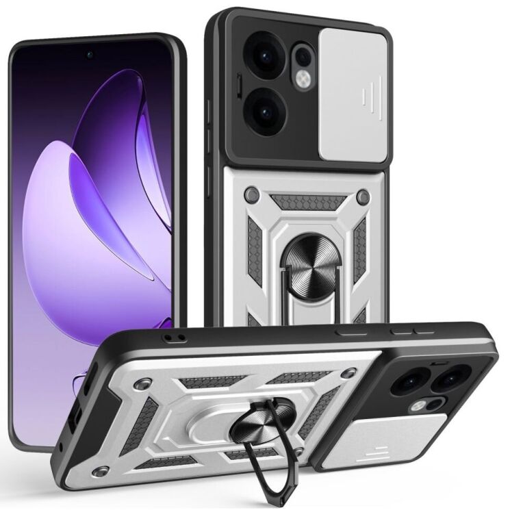 Защитный чехол Deexe Armor Shield для OPPO Reno 13 F/FS 5G - Silver: фото 1 из 8