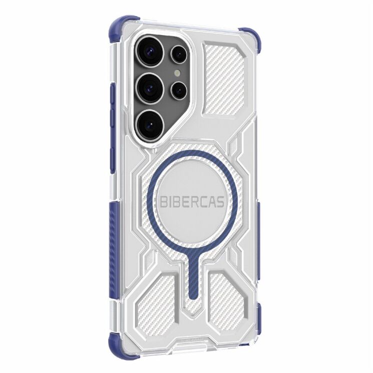 Захисний чохол Deexe Clear Bibercas для Samsung Galaxy S25 Ultra (S938) - Blue: фото 3 з 7