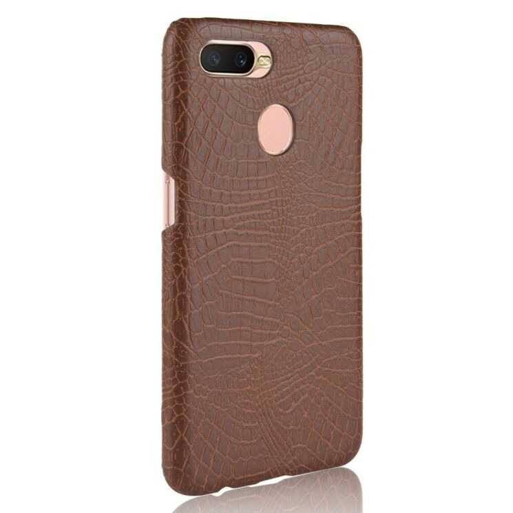 Захисний чохол Deexe Croco Style для OPPO A12 - Brown: фото 3 з 6