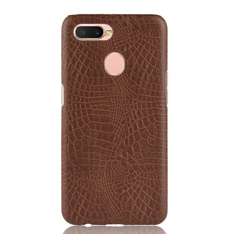 Захисний чохол Deexe Croco Style для OPPO A12 - Brown: фото 2 з 6