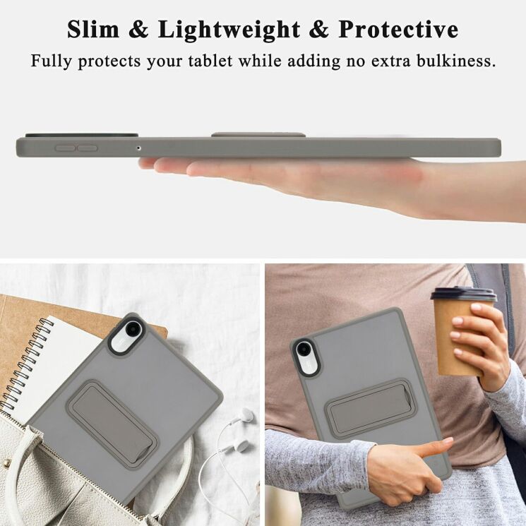 Защитный чехол Deexe Crystal Kickstand для Xiaomi Redmi Pad 2 - Grey: фото 6 из 11