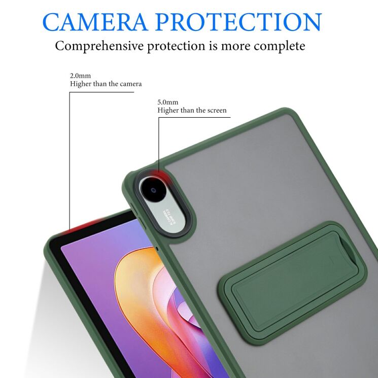 Защитный чехол Deexe Crystal Kickstand для Xiaomi Redmi Pad 2 - Grey: фото 9 из 11