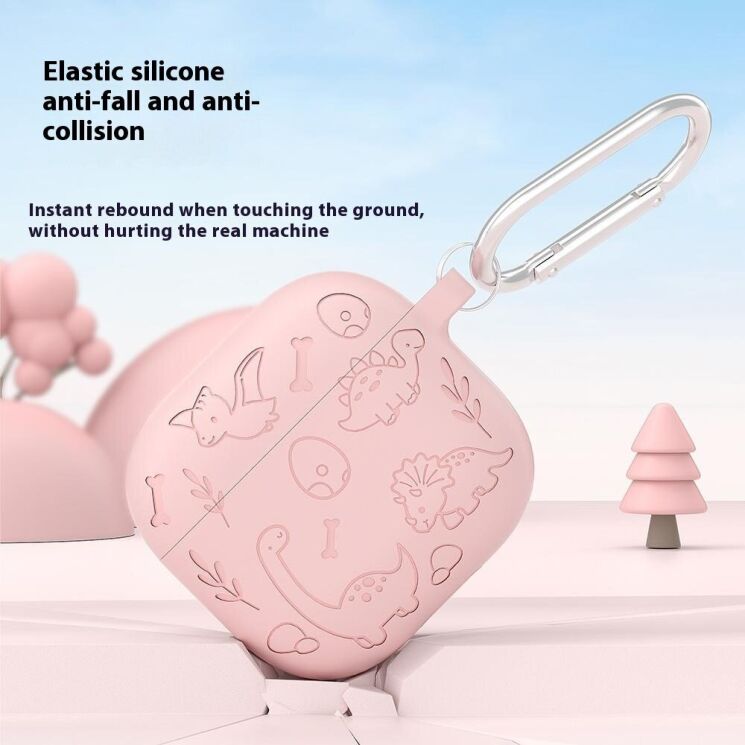 Защитный чехол Deexe Dinosaur Design для Apple AirPods 4 - Light Pink: фото 2 из 9