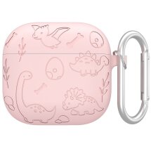 Защитный чехол Deexe Dinosaur Design для Apple AirPods 4 - Light Pink: фото 1 из 9