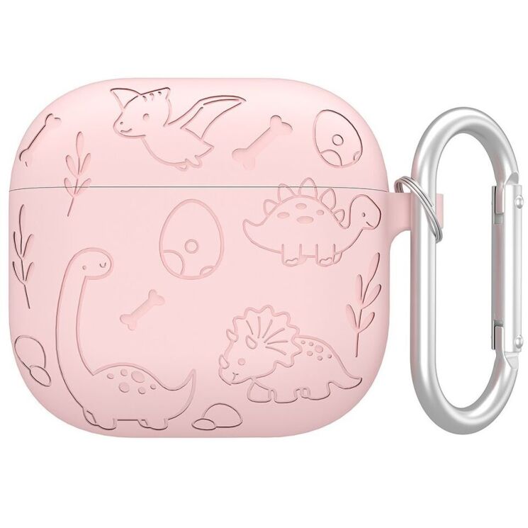 Защитный чехол Deexe Dinosaur Design для Apple AirPods 4 - Light Pink: фото 1 из 9