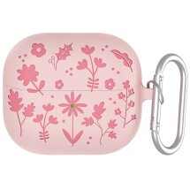 Защитный чехол Deexe Flower Pattern для Samsung Galaxy Buds 3 / Buds 3 Pro - Light Pink: фото 1 из 7