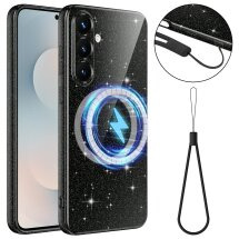 Защитный чехол Deexe Glitter Case with MagSafe для Samsung Galaxy S25 FE (S731) - Black: фото 1 из 7