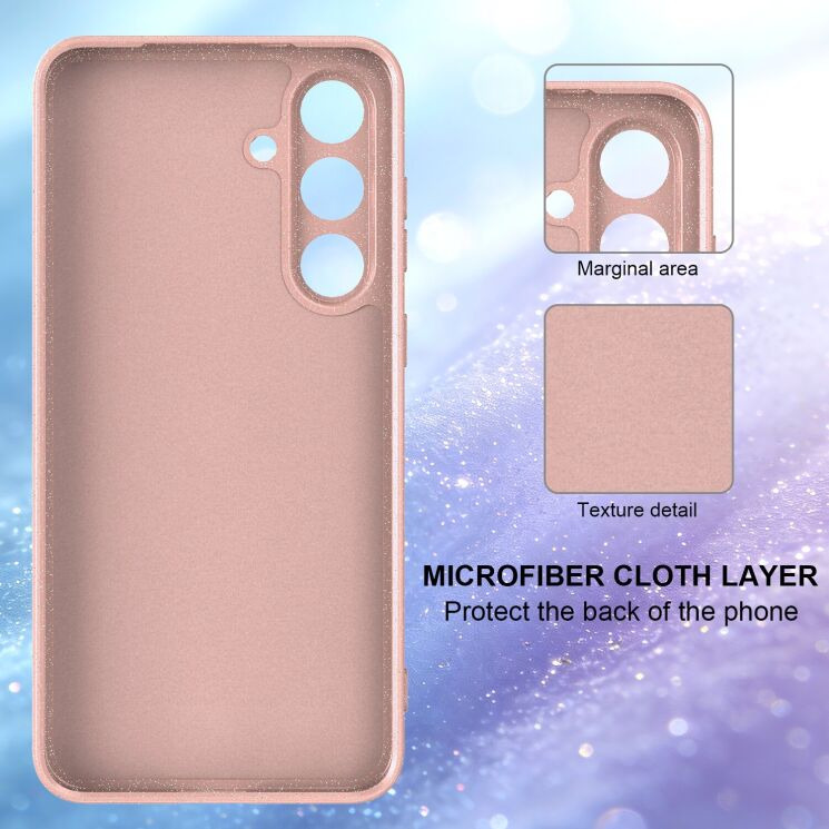 Защитный чехол Deexe Glitter Case with MagSafe для Samsung Galaxy S25 FE (S731) - Blue: фото 4 из 7
