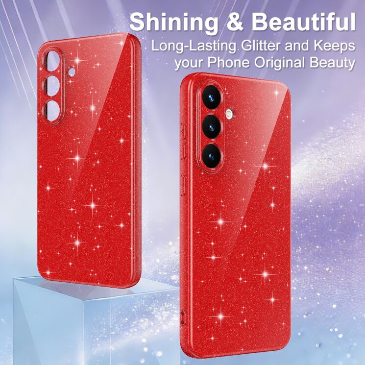 Защитный чехол Deexe Glitter Case with MagSafe для Samsung Galaxy S25 FE (S731) - Blue: фото 5 из 7