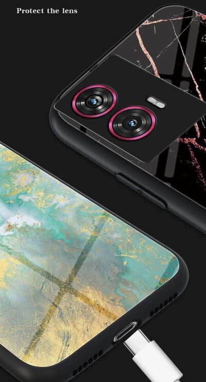 Захисний чохол Deexe Gradient Pattern для Motorola Edge 50 Fusion - Gold / Black: фото 11 з 12