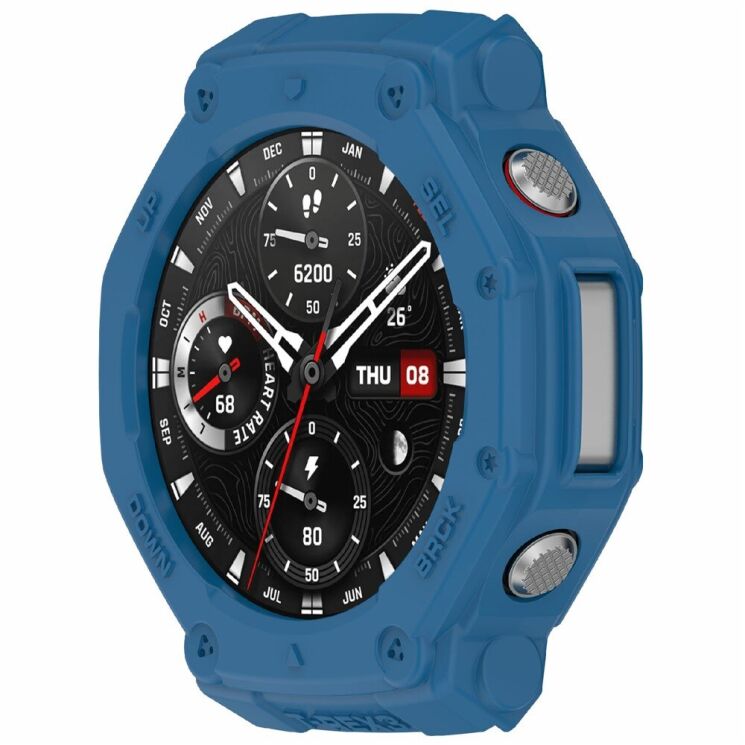 Защитный чехол Deexe Hollow Cover для Xiaomi Amazfit T-ReX 3 - Dark Blue: фото 2 из 6