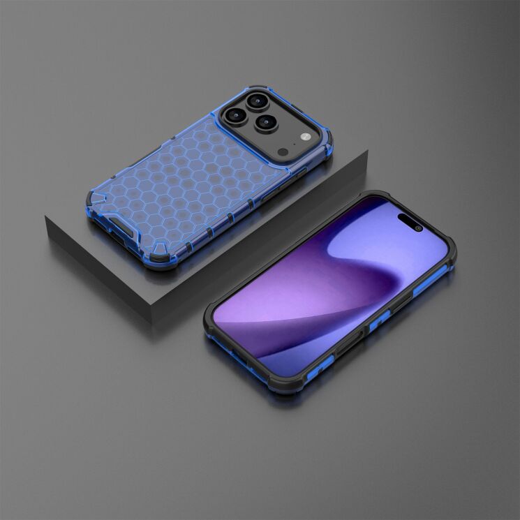 Захисний чохол Deexe Honeycomb Series для Apple iPhone 17 Pro - Blue: фото 3 з 6