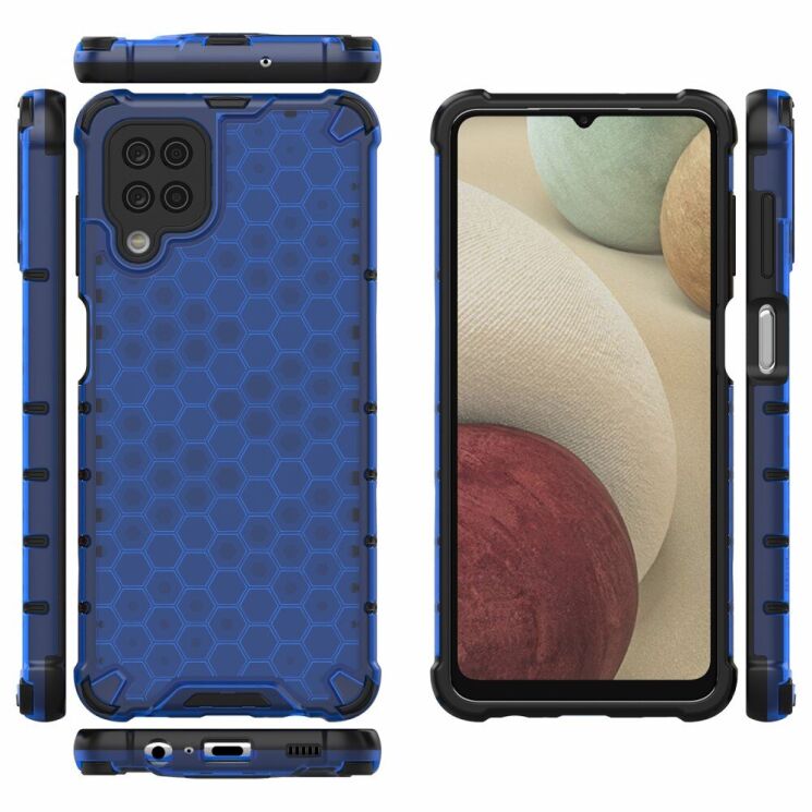 Защитный чехол Deexe Honeycomb Series для Samsung Galaxy A12 (A125) / A12 Nacho (A127) - Blue: фото 2 из 6