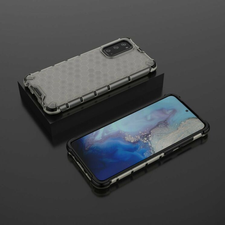 Защитный чехол Deexe Honeycomb Series для Samsung Galaxy S20 (G980) - Grey: фото 3 из 4