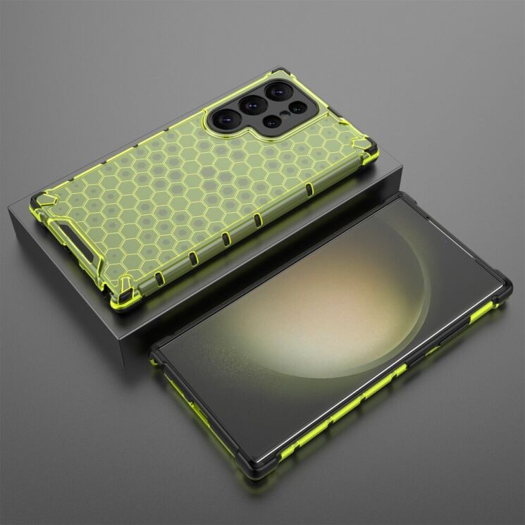 Захисний чохол Deexe Honeycomb Series для Samsung Galaxy S25 Ultra (S938) - Green: фото 2 з 5