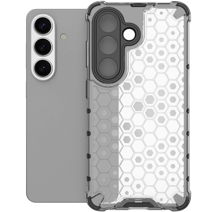 Защитный чехол Deexe Honeycomb Series для Samsung Galaxy S26 - Grey: фото 2 из 6