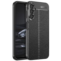 Захисний чохол Deexe Leather Cover для Samsung Galaxy A14 (А145) - Black: фото 1 з 9