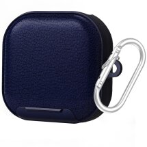 Захисний чохол Deexe Leather Cover (FH) для Samsung Galaxy Buds 4 / Buds 4 Pro - Blue: фото 1 з 6