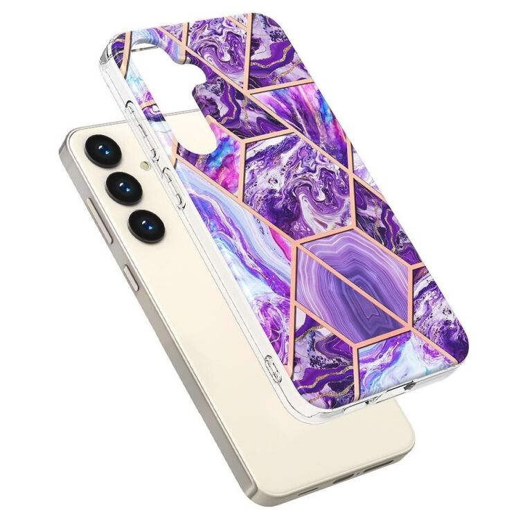 Защитный чехол Deexe Marble Pattern для Samsung Galaxy S24 Plus - Dark Purple: фото 2 из 6
