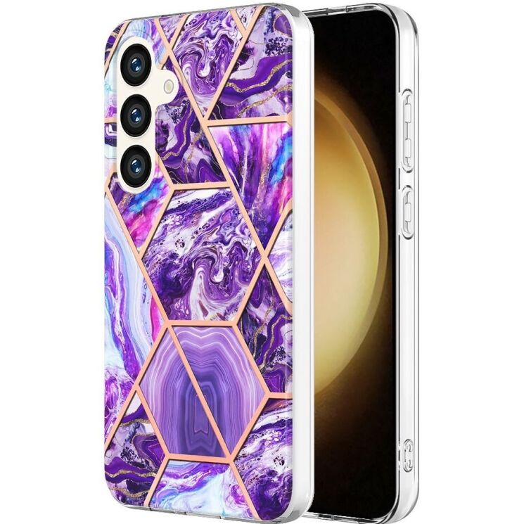 Защитный чехол Deexe Marble Pattern для Samsung Galaxy S24 Plus - Dark Purple: фото 1 из 6