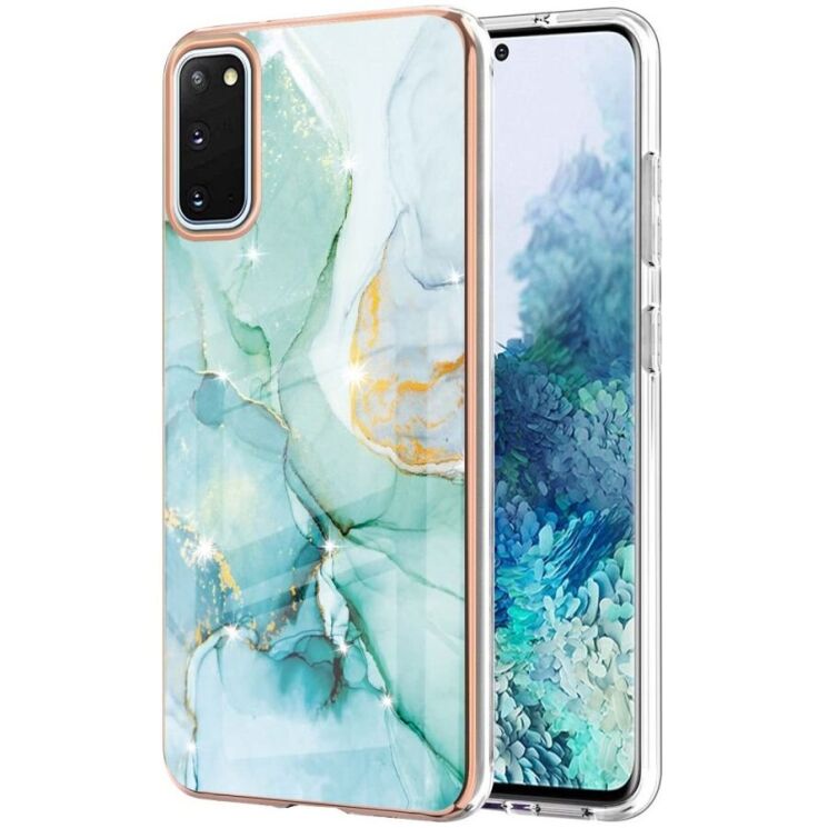 Захисний чохол Deexe Marble Style для Samsung Galaxy S20 (G980) - Light Green: фото 1 з 4