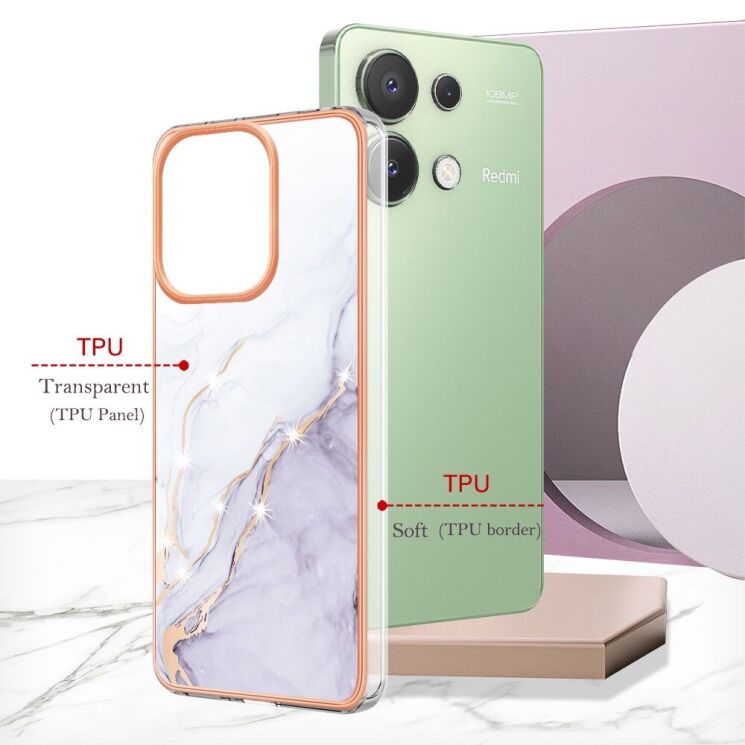 Защитный чехол Deexe Marble Style для Xiaomi Redmi Note 13 - Light Green: фото 6 из 6