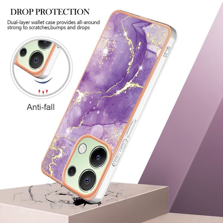 Защитный чехол Deexe Marble Style для Xiaomi Redmi Note 13 - Light Green: фото 3 из 6