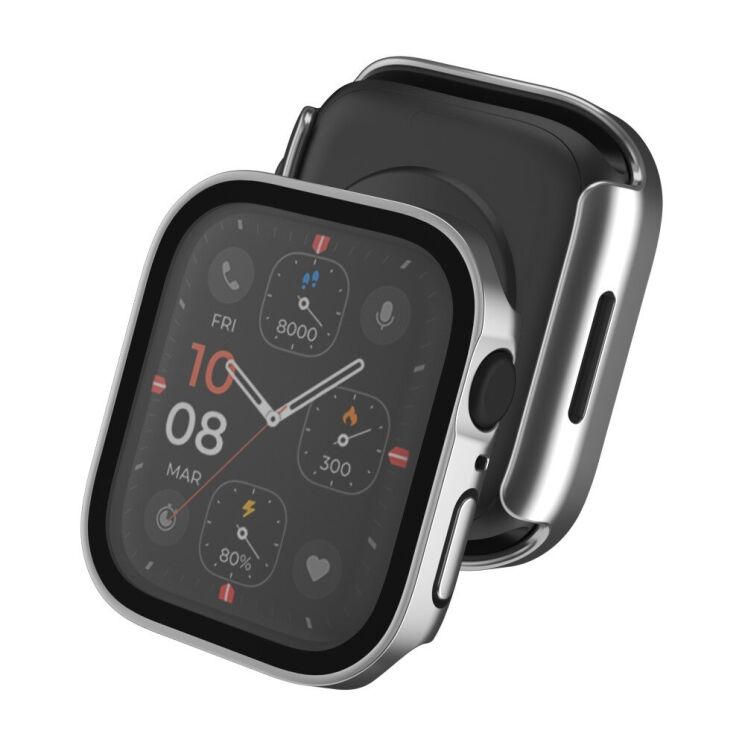 Захисний чохол Deexe Matte Fit для Apple Watch 45 mm (7 / 8 / 9 Series) - Silver: фото 5 з 5