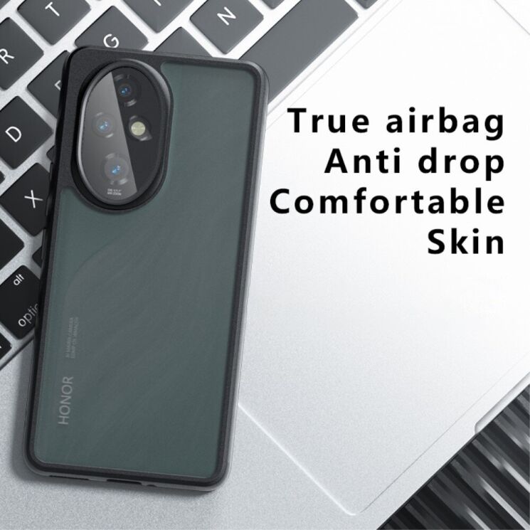 Захисний чохол Deexe Matte Skin для Honor 200 Pro - Transparent / Black: фото 2 з 12