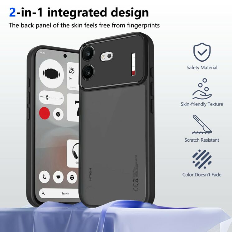 Захисний чохол Deexe Matte Skin для Nothing Phone (4b) - Transparent Black (218409TB) Захисний чохол Deexe Matte Skin для Nothing Phone (4b) - Transparent Black: фото 2 з 8