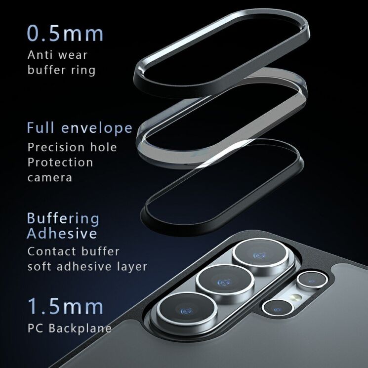 Защитный чехол Deexe Matte Skin для Samsung Galaxy S26 Ultra - Black: фото 9 из 11