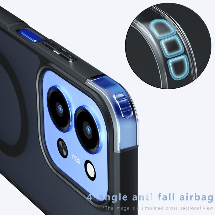 Захисний чохол Deexe Matte Skin with MagSafe для Xiaomi Redmi 15C / Poco C85 - Black: фото 5 з 12