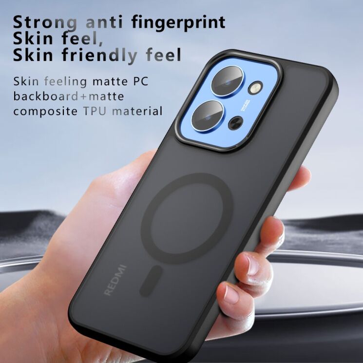 Захисний чохол Deexe Matte Skin with MagSafe для Xiaomi Redmi 15C / Poco C85 - Black: фото 8 з 12