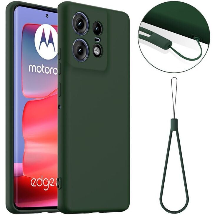 Защитный чехол Deexe Silicone Case with MagSafe для Motorola Edge 50 Pro - Dark Green: фото 1 из 9