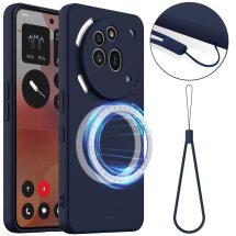 Защитный чехол Deexe Silicone Case with MagSafe для Nothing Phone (3a) Pro - Dark Blue: фото 1 из 8