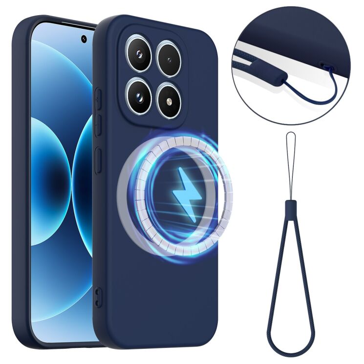 Защитный чехол Deexe Silicone Case with MagSafe для Xiaomi 17 - Dark Blue: фото 1 из 9