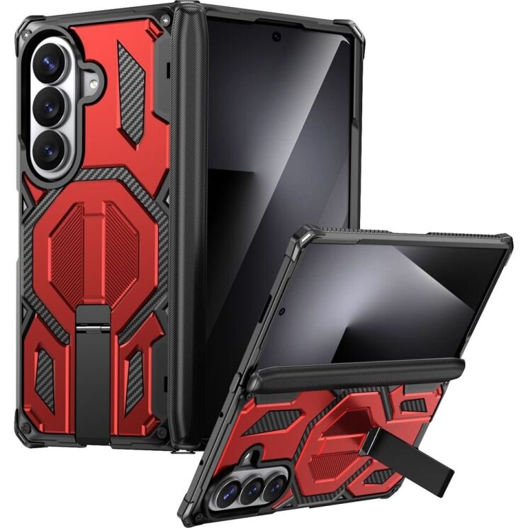 Захисний чохол Deexe Tank Stand для Samsung Galaxy Fold 8 Ultra / Fold 7 - Red (424017R) Захисний чохол Deexe Tank Stand для Samsung Galaxy Fold 8 Ultra / Fold 7 - Red: фото 1 з 10
