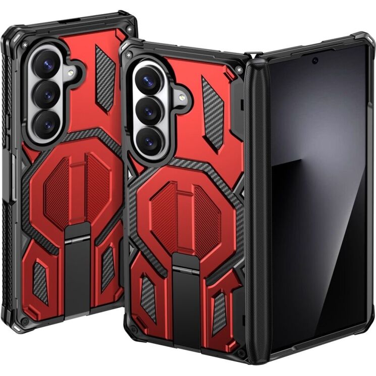 Захисний чохол Deexe Tank Stand для Samsung Galaxy Fold 8 Ultra / Fold 7 - Red (424017R) Захисний чохол Deexe Tank Stand для Samsung Galaxy Fold 8 Ultra / Fold 7 - Red: фото 3 з 10