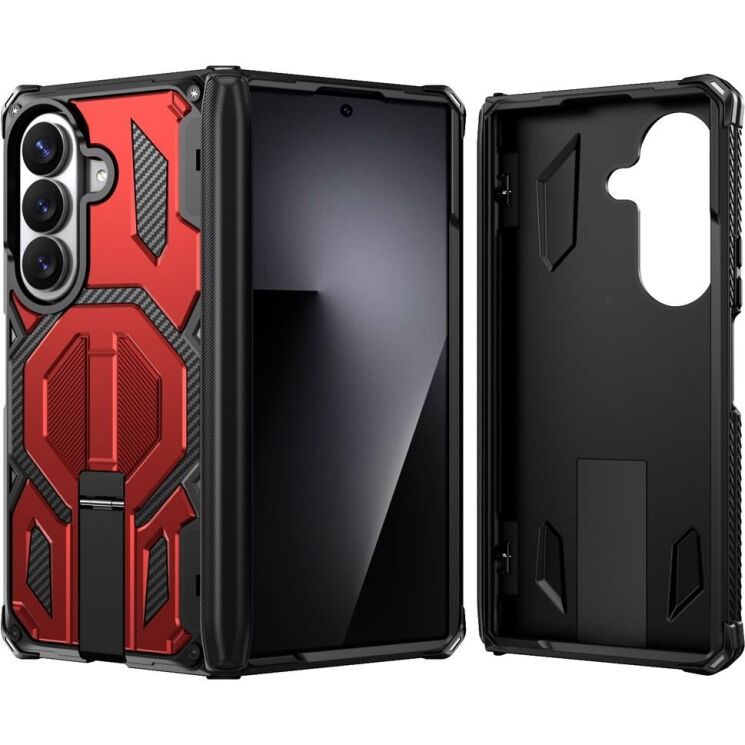 Захисний чохол Deexe Tank Stand для Samsung Galaxy Fold 8 Ultra / Fold 7 - Red (424017R) Захисний чохол Deexe Tank Stand для Samsung Galaxy Fold 8 Ultra / Fold 7 - Red: фото 2 з 10