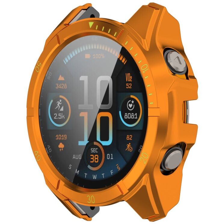 Защитный чехол Deexe Watch Case для Garmin Fenix 8 (47mm) - Orange / Green: фото 5 из 7