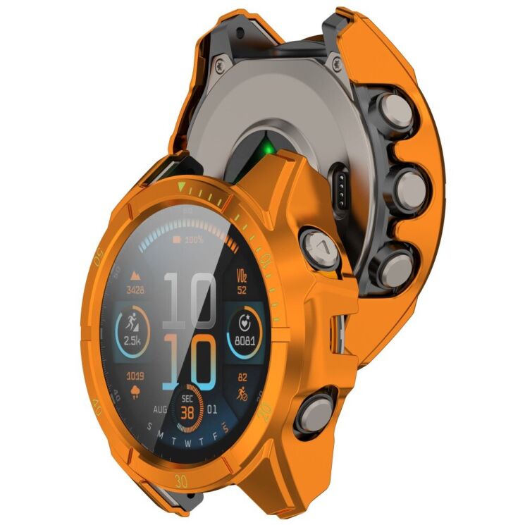 Защитный чехол Deexe Watch Case для Garmin Fenix 8 (47mm) - Orange / Green: фото 6 из 7
