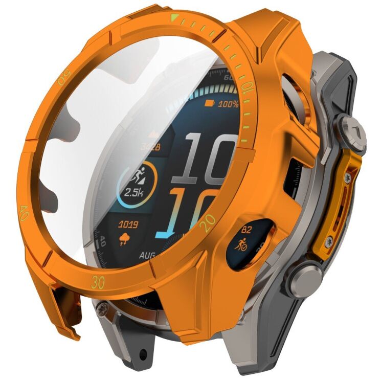 Защитный чехол Deexe Watch Case для Garmin Fenix 8 (47mm) - Orange / Green: фото 1 из 7