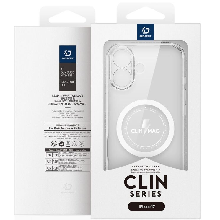 Защитный чехол DUX DUCIS Clin Series MagSafe для Apple iPhone 17 - Clear: фото 13 из 13