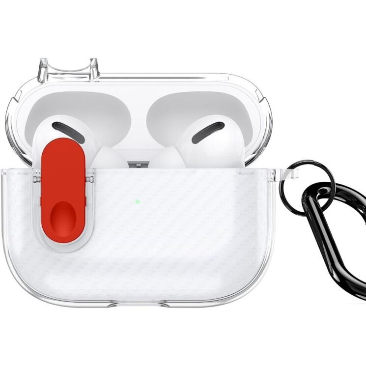 Захисний чохол DUX DUCIS PECK Series для Apple AirPods Pro - Clear Red: фото 1 з 19