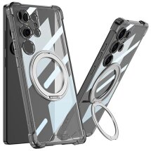 Защитный чехол GKK Airbag MagStand для Samsung Galaxy S25 Ultra (S938) - Transparent Black: фото 1 из 10
