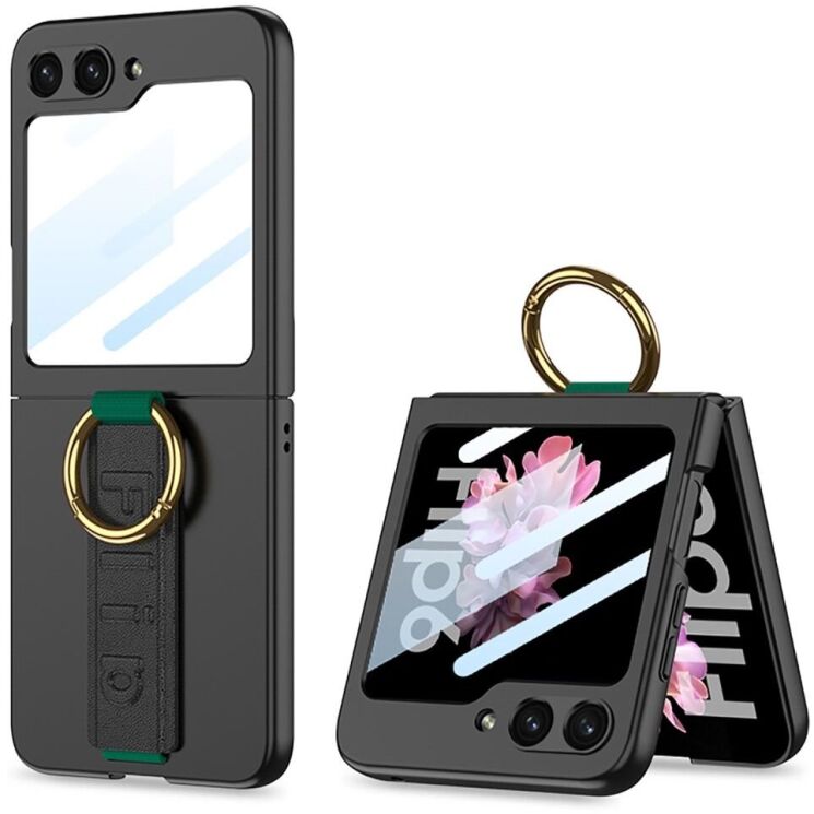 Захисний чохол GKK Hand Strap для Samsung Galaxy Flip 6 - Carbon Fiber Texture: фото 1 з 14