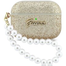 Захисний чохол Guess Glitter Pearl Strap для AirPods Pro 3 (GUAP3GLGPSD) - Gold: фото 1 з 5