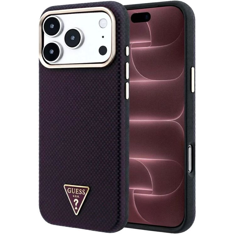 Захисний чохол Guess Kevlar Triangle Logo MagSafe для iPhone 18 Pro Max / 17 Pro Max (GUHMP18X6PWKSGTU) - Violet: фото 1 з 10