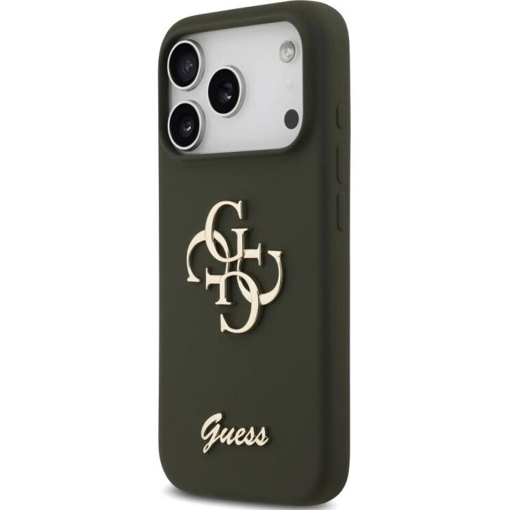 Защитный чехол Guess Silicone Big 4G Script для iPhone 17 Pro Max (GUHCP17XSC4GSMA) - Khaki: фото 3 из 8