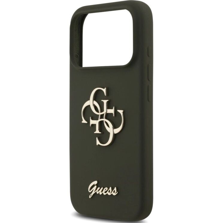 Защитный чехол Guess Silicone Big 4G Script для iPhone 17 Pro Max (GUHCP17XSC4GSMA) - Khaki: фото 6 из 8
